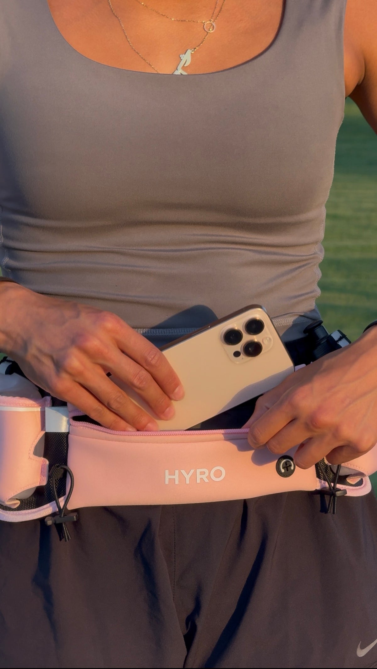 Pink HYRO Dual Bottle-Hydration Belt